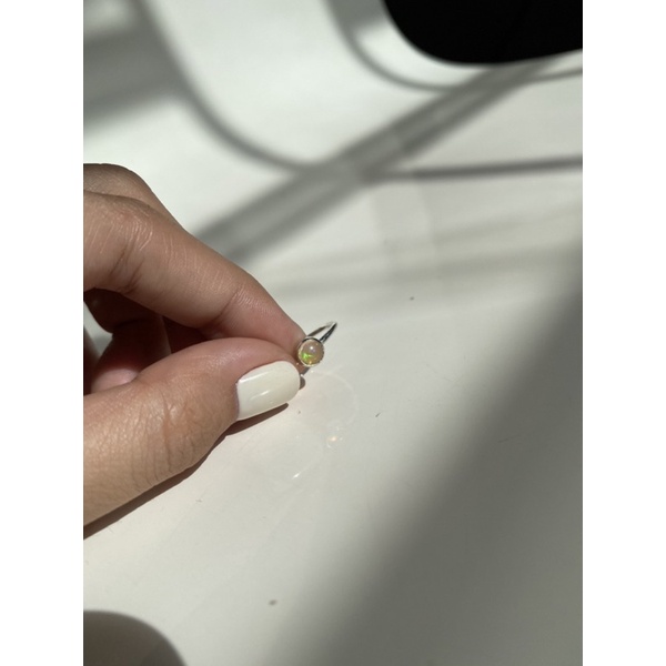 Nhẫn bạc Opal tròn