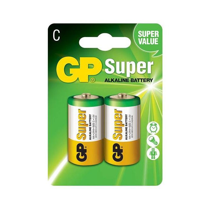 Vỉ 2 viên Pin GP Super Alkaline - Size C