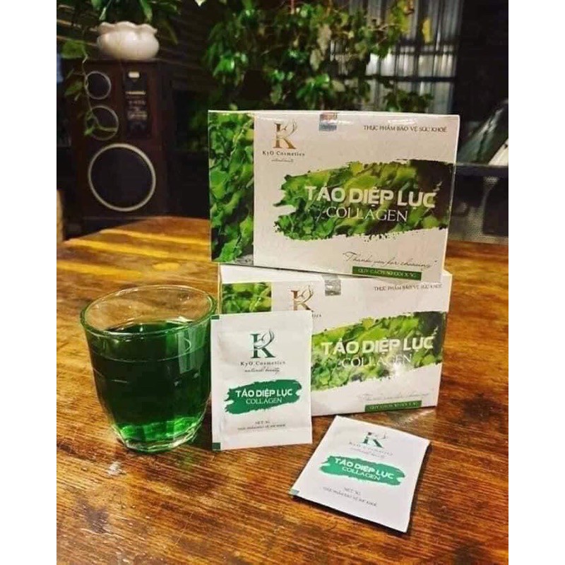 TẢO DIỆP LỤC COLLAGEN KYO HỘP 30 GÓI.