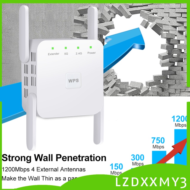 Bộ Lặp Sóng Wifi Không Dây 1200mbps 2.4g 5g 4 Ăng Ten | BigBuy360 - bigbuy360.vn
