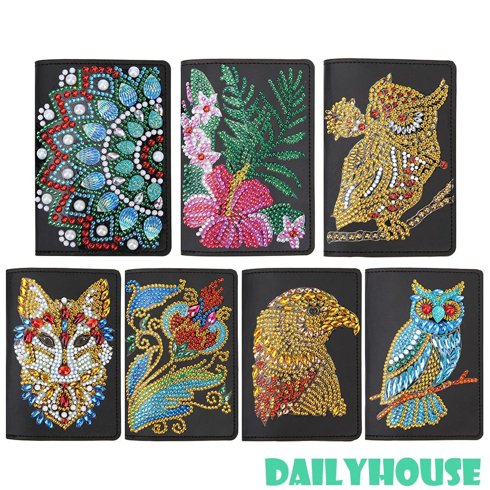 ☁☁ DIY Special Shaped Diamond Painting Leather Passport Protection Cover Gift