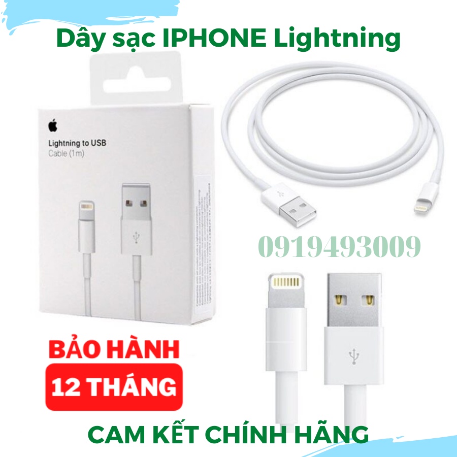 Dây sạc IP Lightning IP X cam kết hàng chính hãng kết nối cực nhanh CHÍNH HÃNG BH 1 NĂM