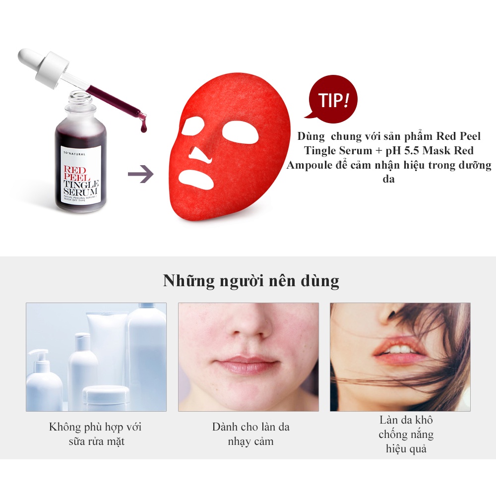 Mặt nạ dưỡng da Red Peel Ampoule Mask pH 5.5 [30ml] cân bằng độ ẩm - So Natural