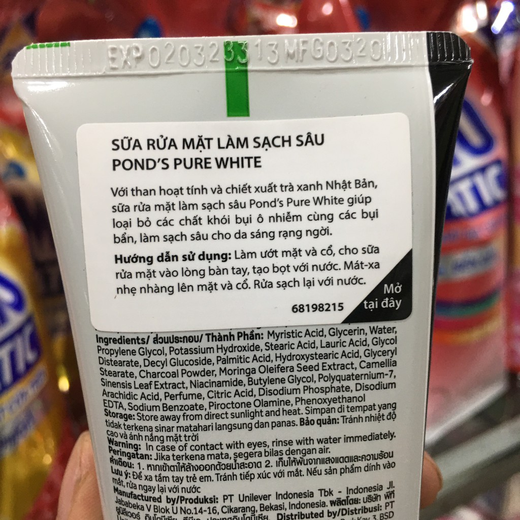 Sữa Rửa Mặt Trắng Da Pond's Pure White 100g