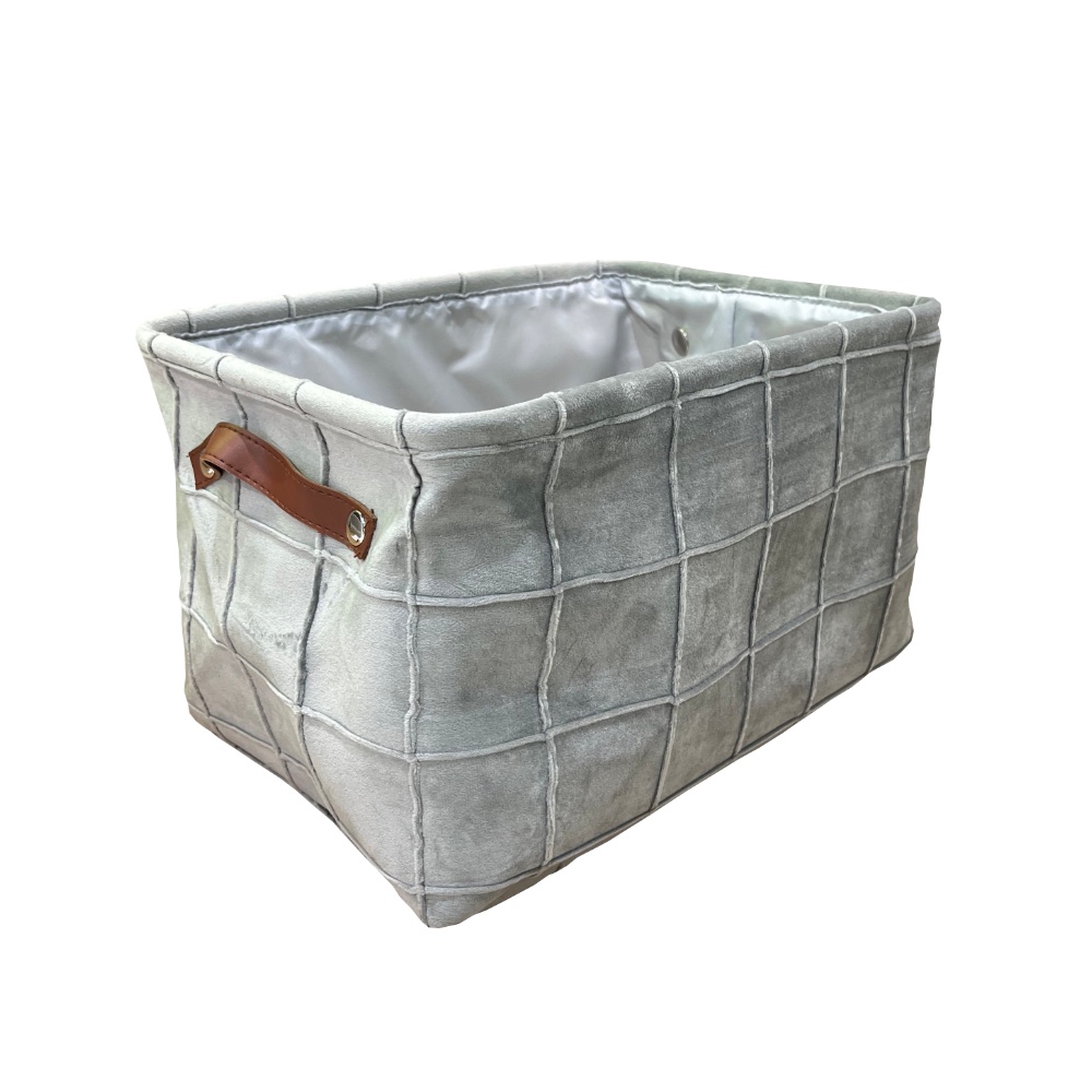 HomeBase PLIM Hộp đựng đồ hình chữ nhật bằng vải cỡ M Trung Quốc W37xH23xD21 Màu Xám