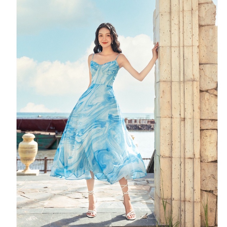 OLV - Đầm Blue Waves Straps Dress