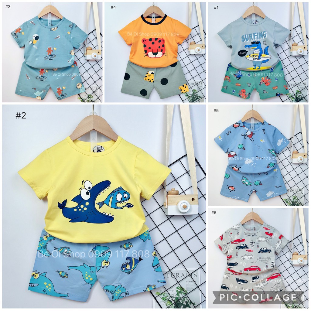 Bộ xuất hàn bé trai Quần áo trẻ em 3-6 tuổi (16-24kg) Bộ thun cotton cho bé