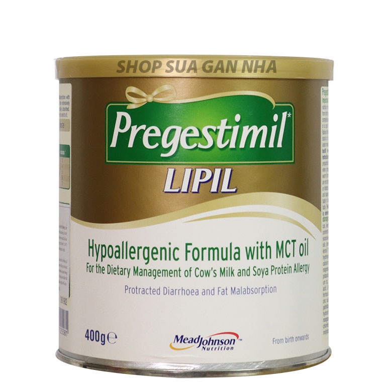 Pregestimil Lipil 400g - Mead Johnson dành cho trẻ dị ứng đạm sữa bò, kém hấp thu đạm, biếng ăn, nhẹ cân