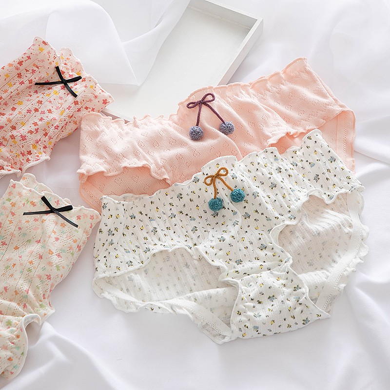 Quần lót nữ đính nơ bông cotton lưới thoáng khí_QLN15 NuciFera