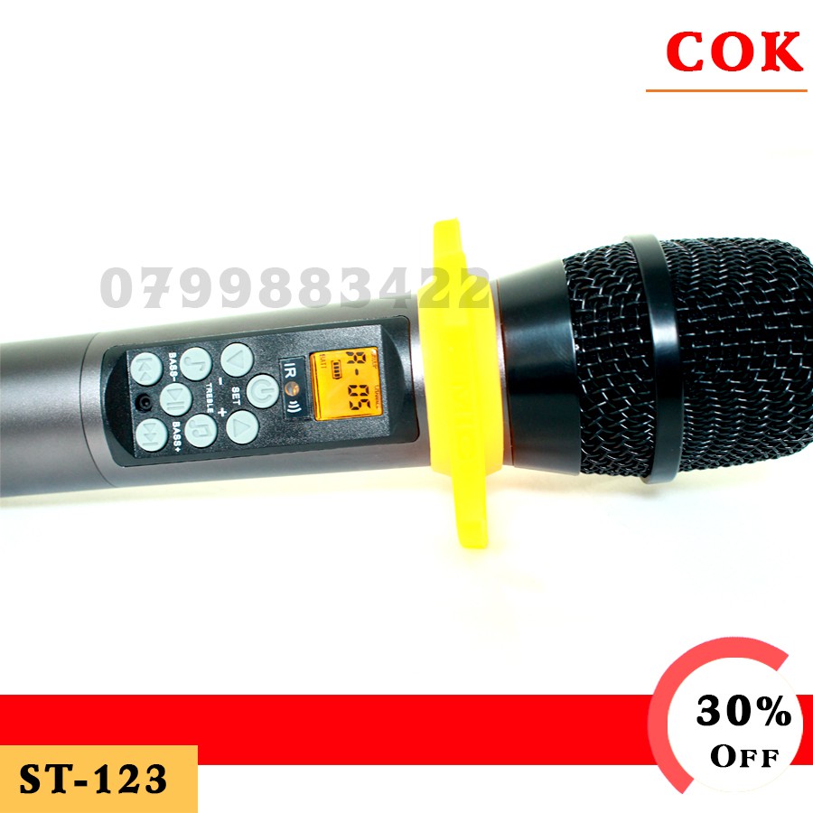 Micro Không Dây cao cấp C.O.K ST-213 (2 Micro) [Phù Hợp Với Mọi Loa Kéo & Dàn Âm Ly, Jack 6.5, Bắt Âm Tốt] Hàng mới 100%