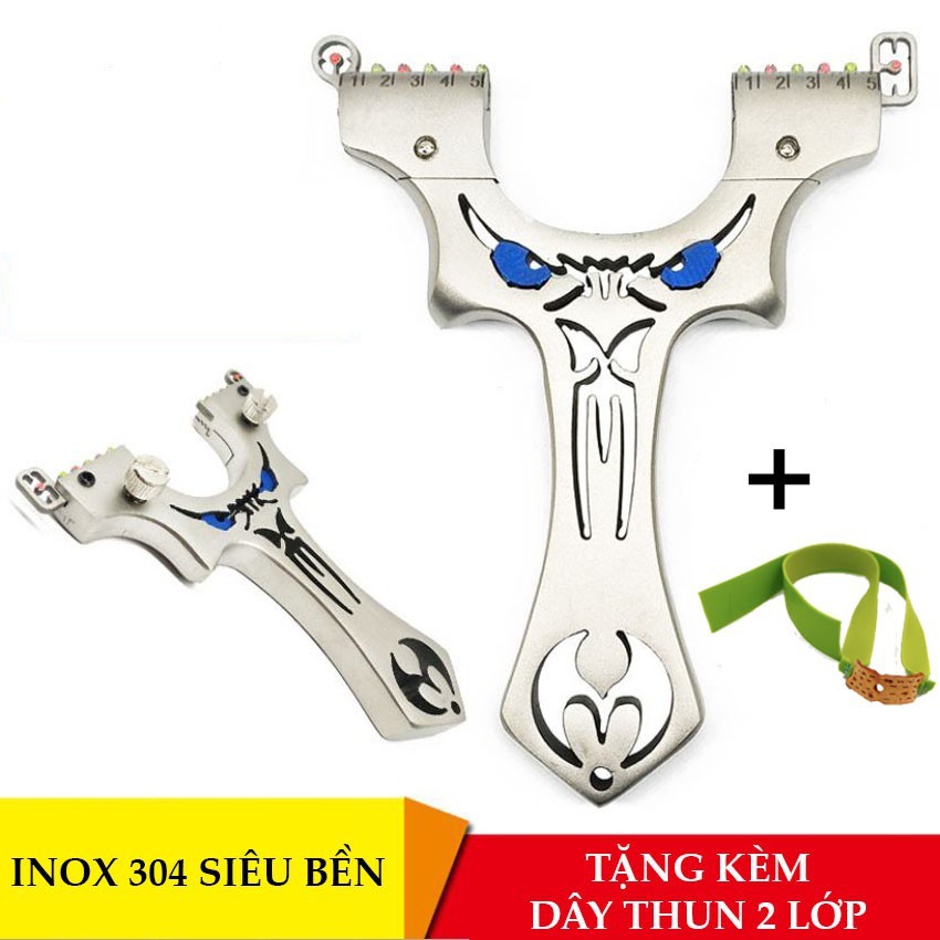 Ná cao su inox 304 hình Mắt Quỷ xanh có tâm ngắm hỗ trợ siêu bền siêu chuẩn (Tặng 2 dây)