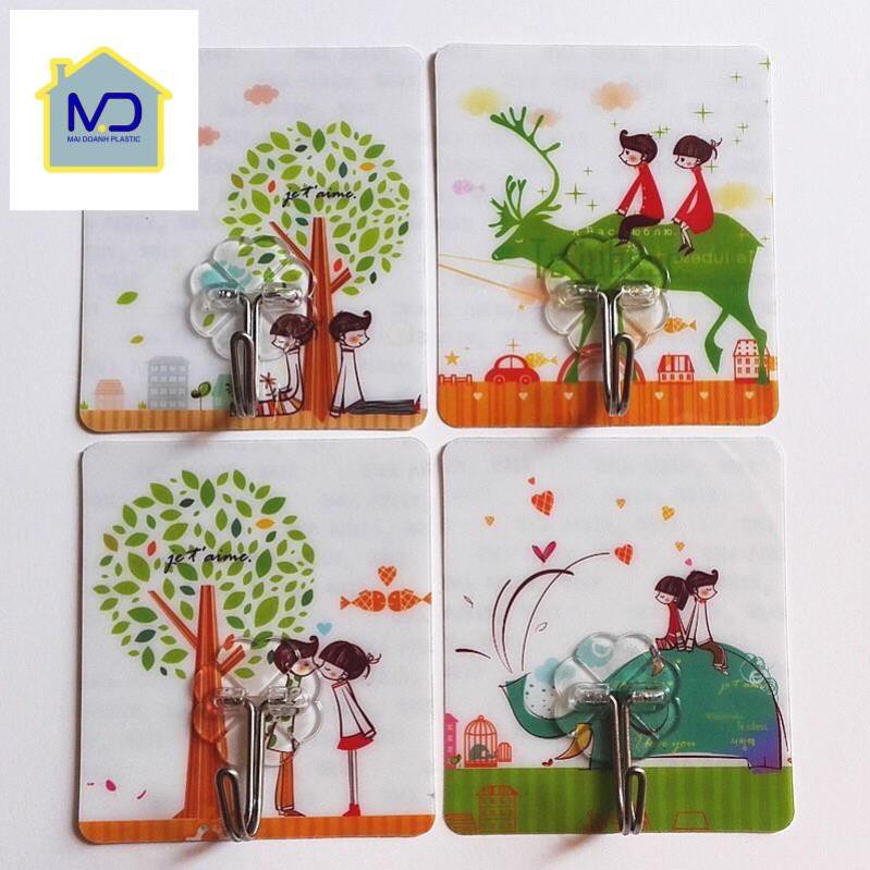 (hot) Móc dán dính tường họa tiết 3D siêu chắc, siêu dính