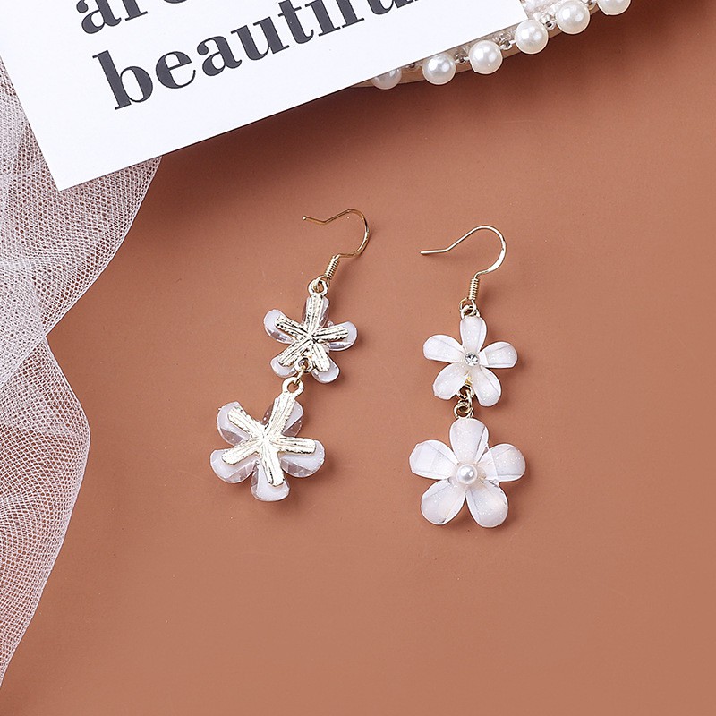 Hoa tai bông tai hoa cúc trắng E2138 thời trang phong cách Nhật Hàn
