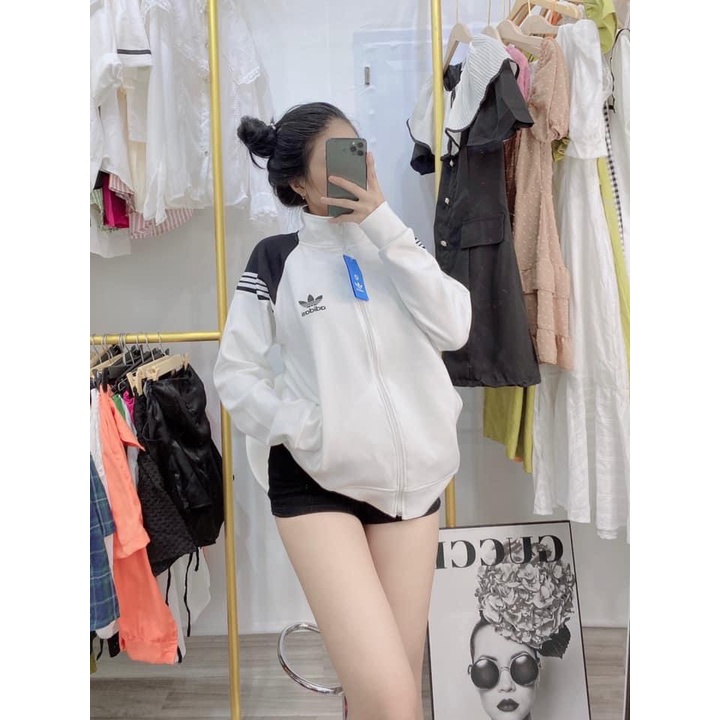 Áo Khoác Thun In Chữ Adidas Form Rộng Chất Thun Umi Siêu Đẹp