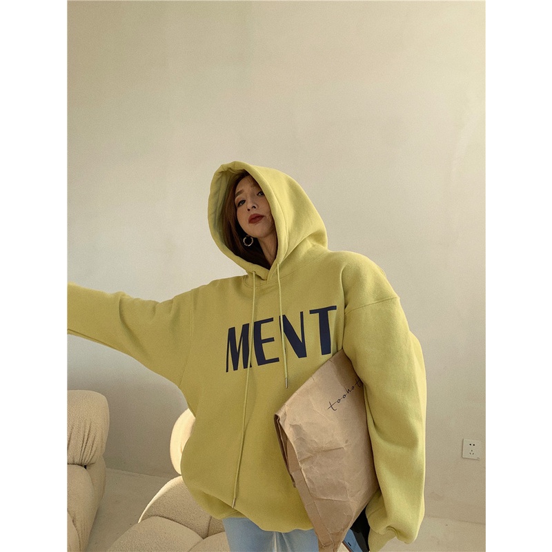 Áo Hoodie Tay Dài Dáng Rộng In Chữ Kiểu Retro Hàn Quốc Thời Trang Dành Cho Nữ Xiaozhainv | BigBuy360 - bigbuy360.vn