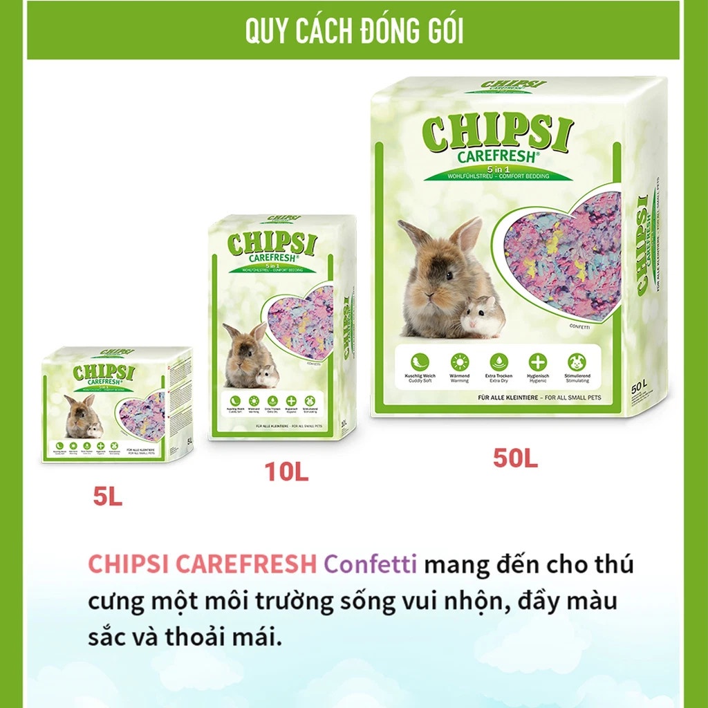 Giấy lót chuồng Carefresh Confetti mix màu (gói nhỏ)