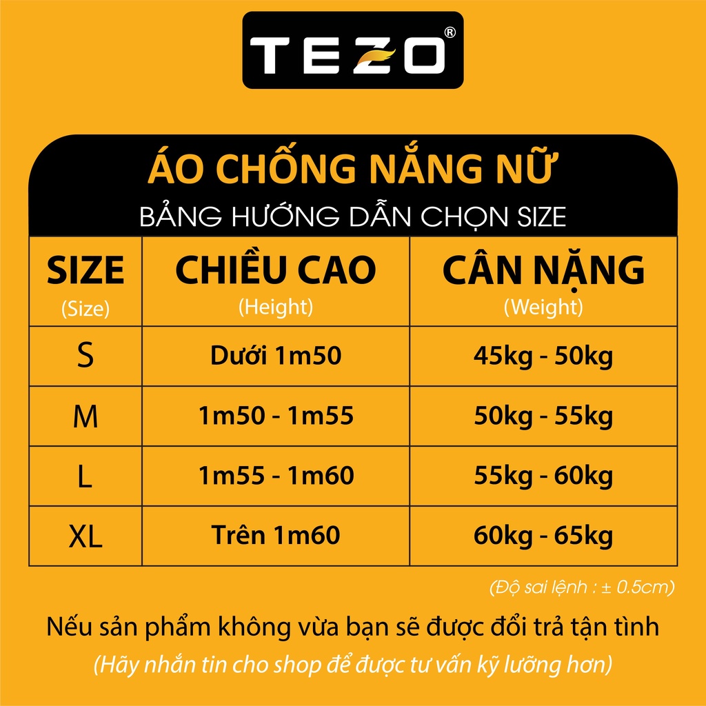 Áo chống nắng nữ Tezo thoáng khí thấm hút mồ hôi chống tia cực tím vượt trội 2201ACNN02