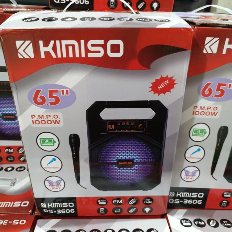 Loa Karaoke Bluetooth mini KIMISO SQ-3606 6.5inch nhỏ gọn tiện lợi kèm theo micro và dây sạc