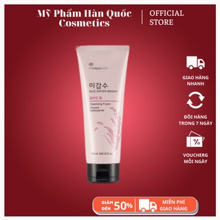 Sữa Rửa Mặt Rice Water Bright / Freeship / Sữa Rửa Mặt Trắng Da The Face Shop Rice Water Bright Cleansing Foam 100+150ml