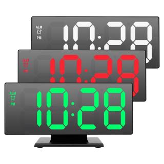 LED digital clock multi-function mirror snooze display time night LCD table lamp desktop Ⓡ