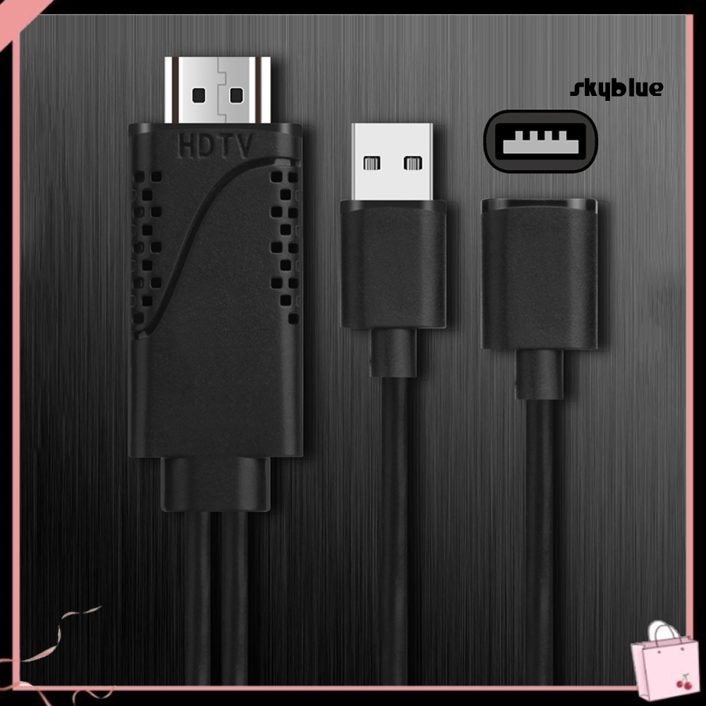 [SK]Durable 1080P USB Female to HDMI-compatible Male HDTV Adapter Cable Cord for iPhone Android