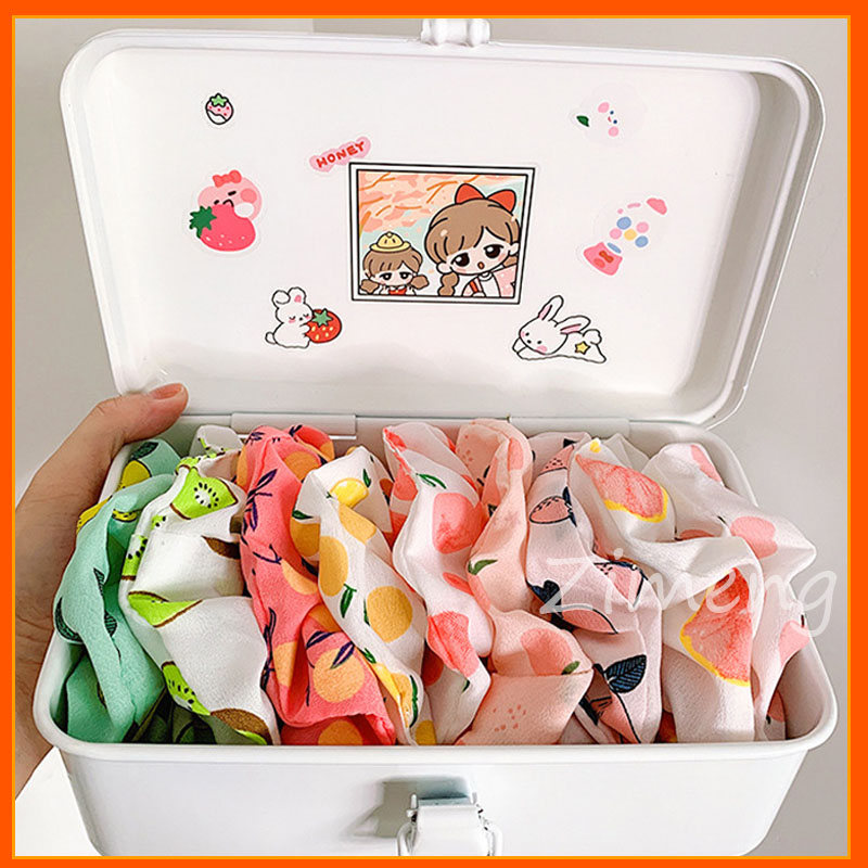 Thun cột tóc họa tiết trái cây phong cách thời trang mùa hè độc đáo