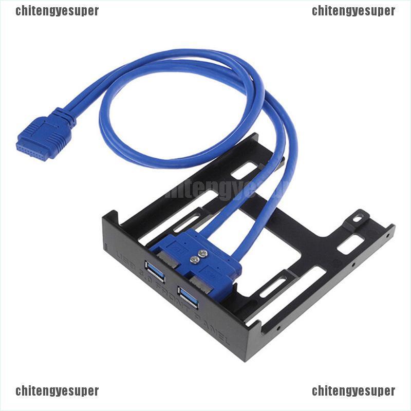 Chitengyesuper 20Pin 3.5" front panel 2 ports USB 3.0 expansion adapter connector floppy bay CGS