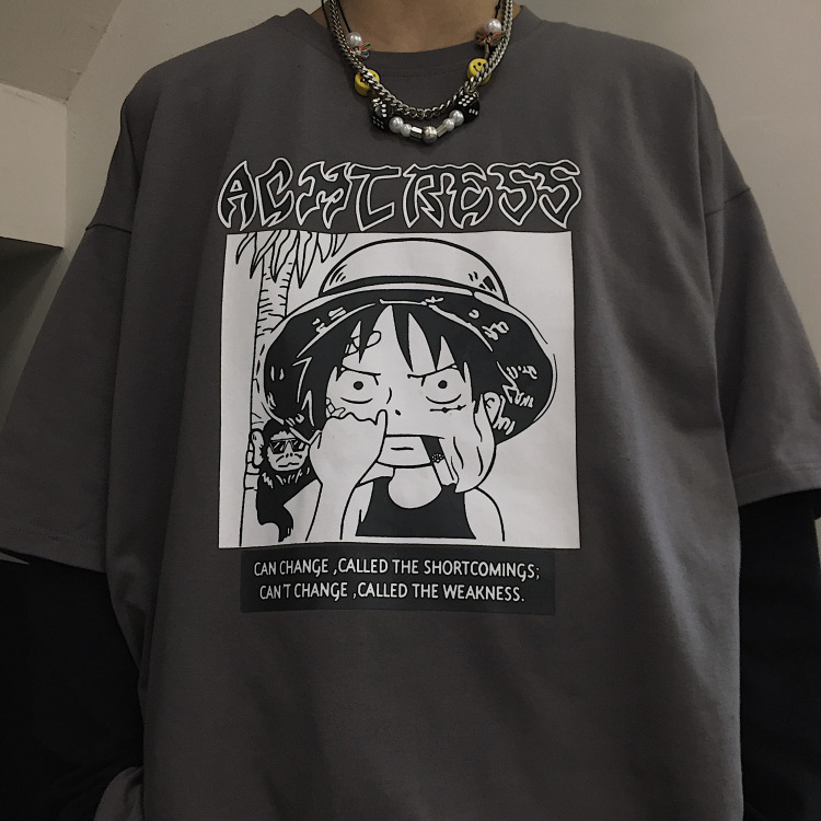 Áo thun tay dài dáng rộng in họa tiết hoạt hình cá tính | BigBuy360 - bigbuy360.vn