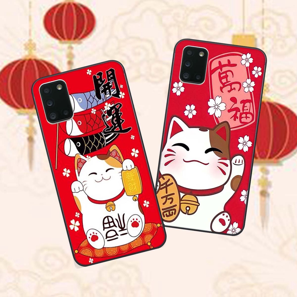 Ốp lưng Samsung A31 / A51 / A71 bộ hình TẾT Mèo thần tài may mắn MANEKI NEKO cực đáng yêu, siêu đẹp