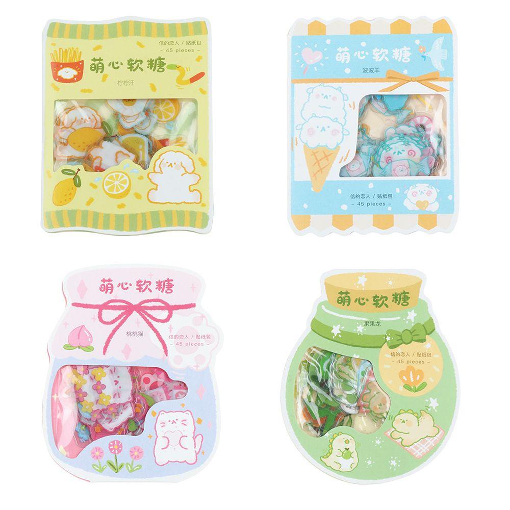 PISTA Sticker Dán Trang Trí Nhật Ký Hình Động Vật Dễ Thương