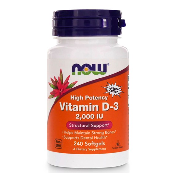 VITAMIN D3 2000IU | Viên Uống Bổ Sung Vitamin Now D3 2,000IU [120 và 240 Viên] - Chính Hãng Shape Store | Thế Giới Skin Care
