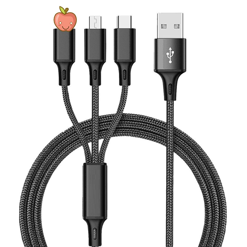 Cáp sạc ZEEJUL 3 trong 1 thích hợp cho điện thoại dòng Android/Iphone