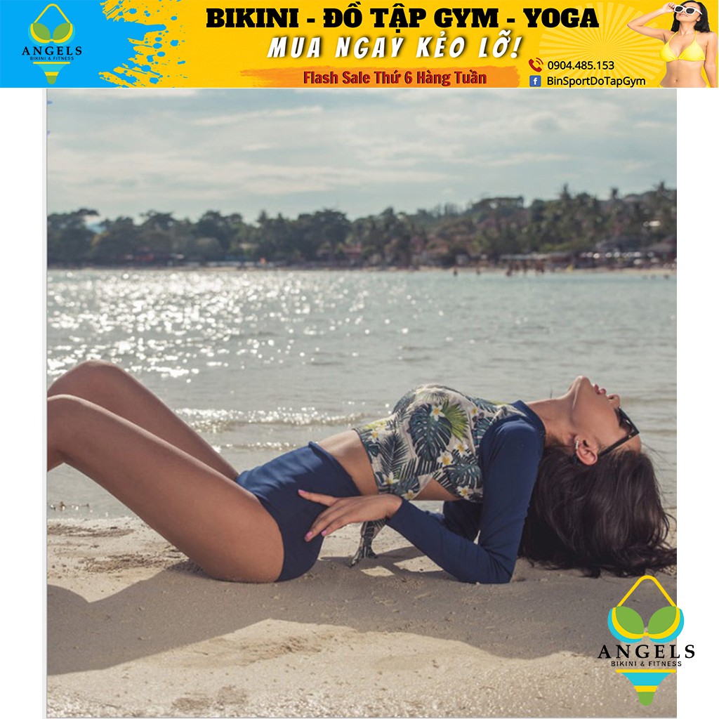Bikini,Bộ Đồ Bơi Hoa 2 Mảnh Dài Tay , Hàng Nhập đủ size M L XL,BHN009 | BigBuy360 - bigbuy360.vn