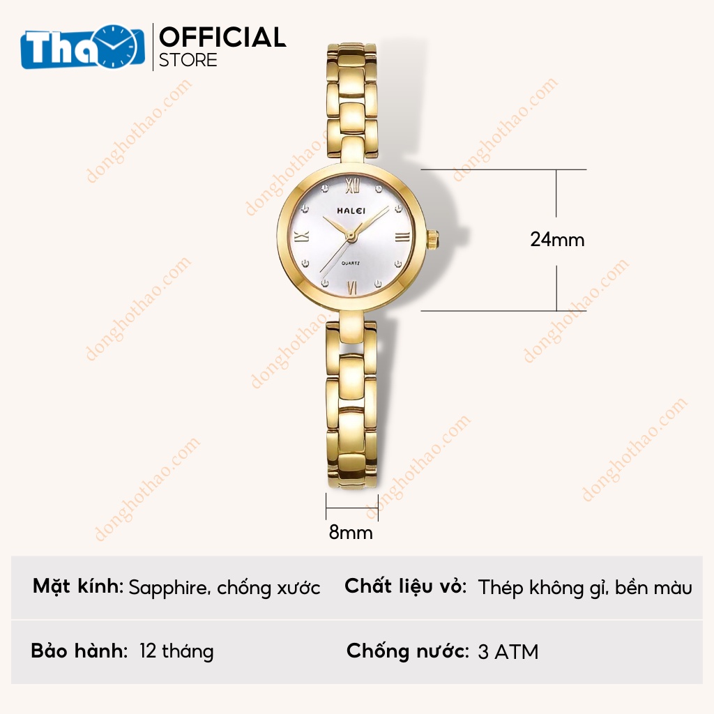 Đồng Hồ Nữ Dây Lắc Halei 5009 Chống Xước Nhỏ Xinh
