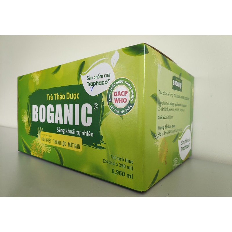 Trà thảo dược mát gan thanh nhiệt giải độc Boganic Traphaco chai 290ml