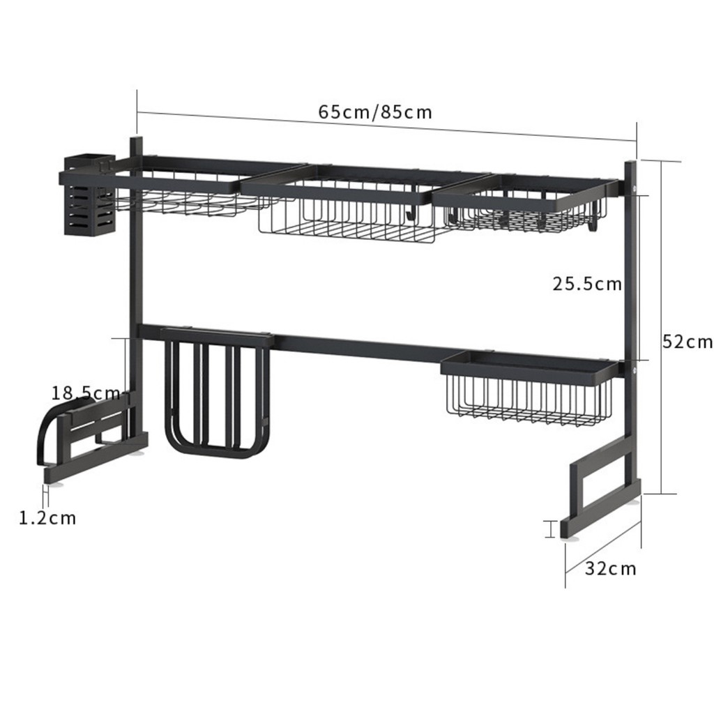 [SALE] CHẤT LƯỢNG CAO Kệ chén đa năng, giá để bát đĩa tiện lợi loại 2 bồn rửa 85cm