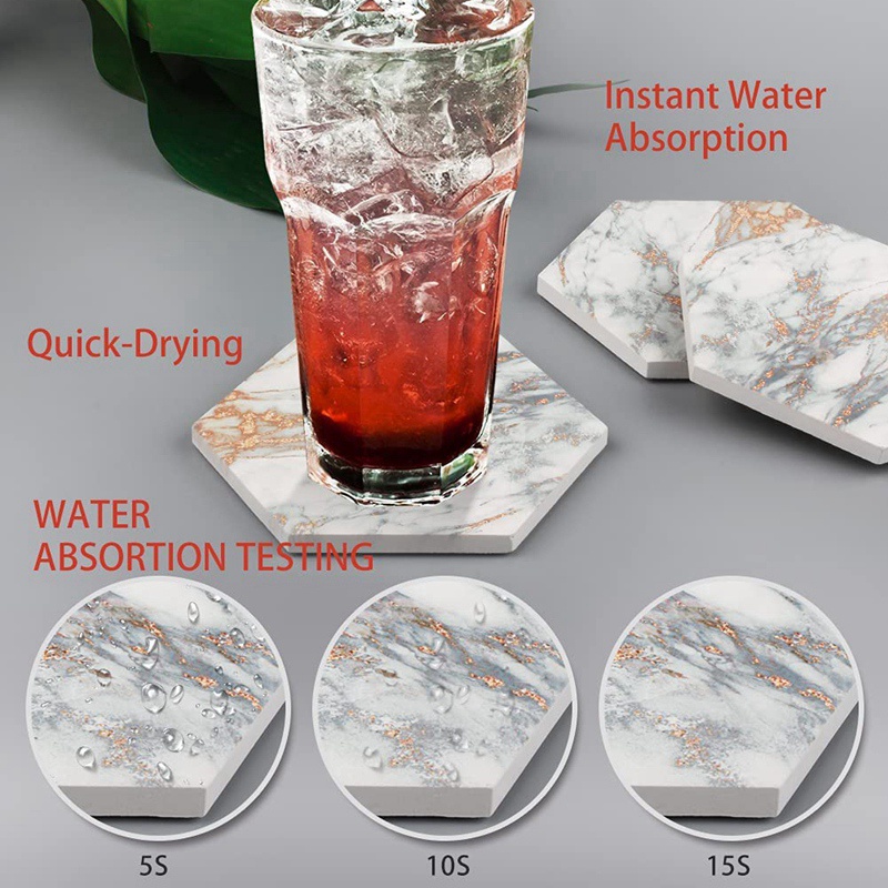 Đế Lót Ly Bằng Gỗ Thấm Hút Tốt Kèm Giá Đỡ Kim Loại Tiện Dụng Trang Trí Phòng Khách / Quán Bar