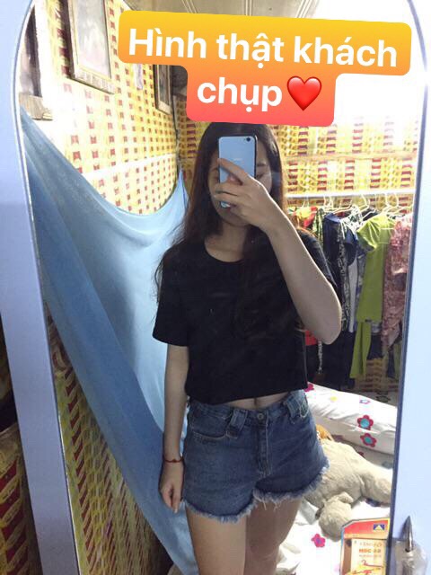 (Có hình thật) ÁO CROPTOP TRƠN CỔ TRÒN 2 MÀU | BigBuy360 - bigbuy360.vn