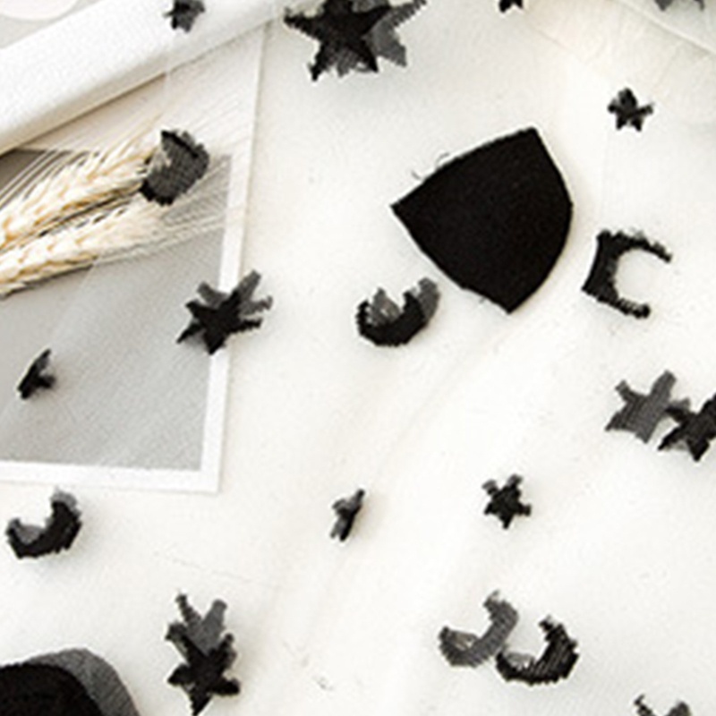 Xiangbao Vớ Lưới Lụa Mỏng Họa Tiết Trăng Sao Phong Cách Lolita Cho Nữ