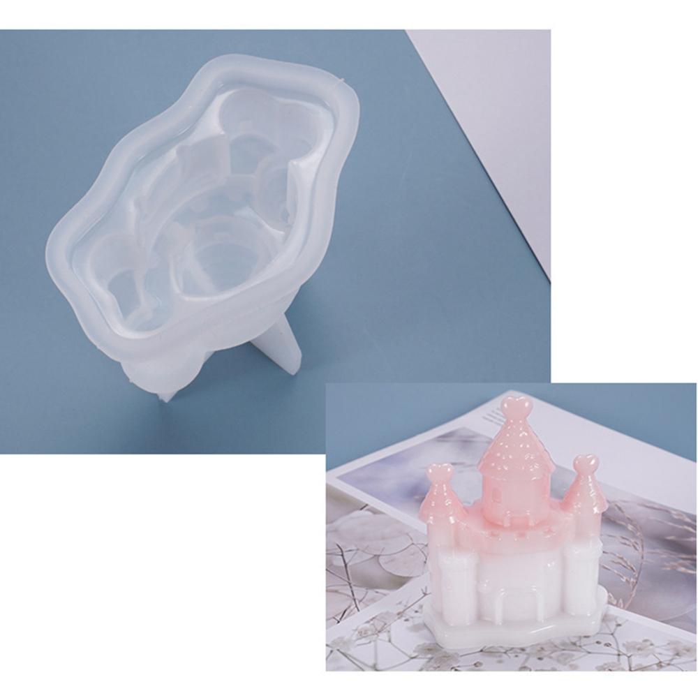 Khuôn silicone tạo hình lâu đài 3d trang trí bánh
