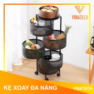 [HÀNG NHẬP KHẨU] KỆ TRÒN ĐA NĂNG NHẬT BẢN 360 ĐỘ 3-5 TẦNG ĐỰNG HOA QUẢ RAU CỦ TIỆN LỢI