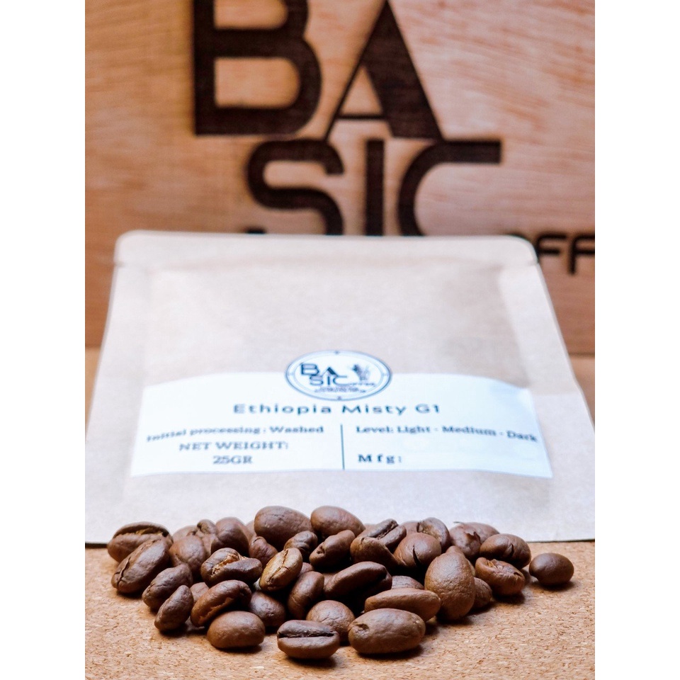 Combo Cà Phê Ethiopia Guji Hambela, Yirgacheffe GeDeo, Misty, Sidamo Basic Coffee 200gr