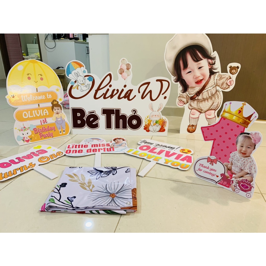 Combo hình Chibi bé trai bé gái để bàn trang trí sinh nhật theo chủ đề_ Tran Ly
