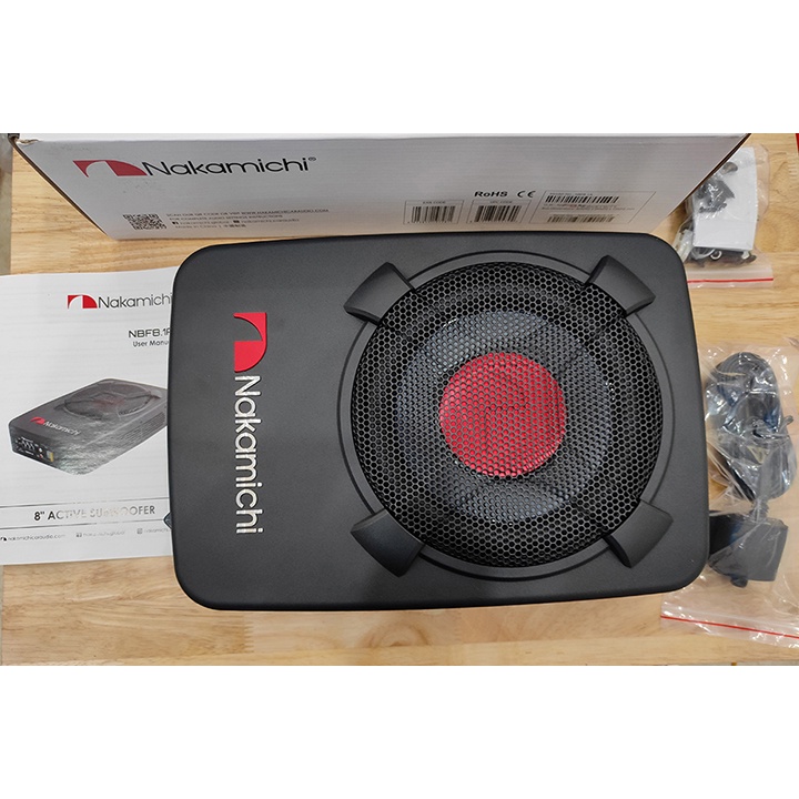 Loa Sub Nakamichi NBF8.1A 8'' 1500W. Loa sub gầm ghế, Loa sub ô tô, Tặng kèm Đầy Đủ Phụ Kiện Dây Giắc