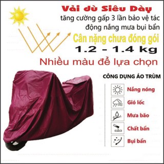 Áo Trùm Xe Máy Chất Liệu Vải Dù Loại Dày Chắc Chắn Siêu Bền