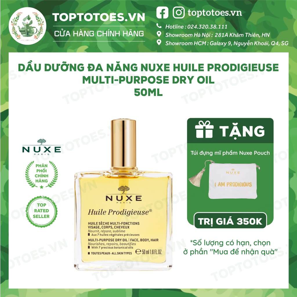 Dầu dưỡng đa năng Nuxe Huile Prodigieuse Multi-Purpose Dry Oil cho da mặt, body, tóc 50ml & 100ml [NHẬP KHẨU CHÍNH HÃNG] | WebRaoVat - webraovat.net.vn