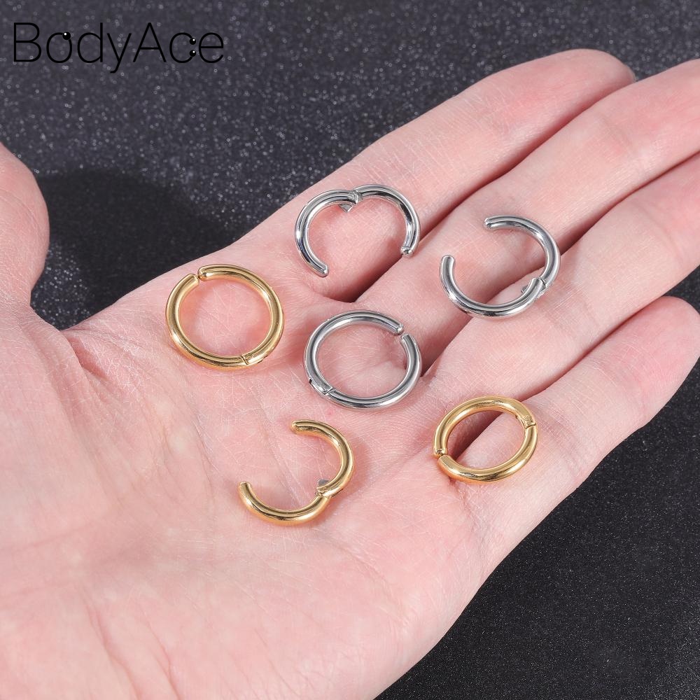 1 Đôi Khuyên Tai Tròn Màu Vàng Bằng Thép Không Gỉ Thời Trang