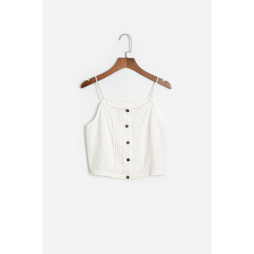 Áo 2 dây trần ly ngực nữ MADELEN chất vải đũi thoáng mát dáng croptop xinh xắn