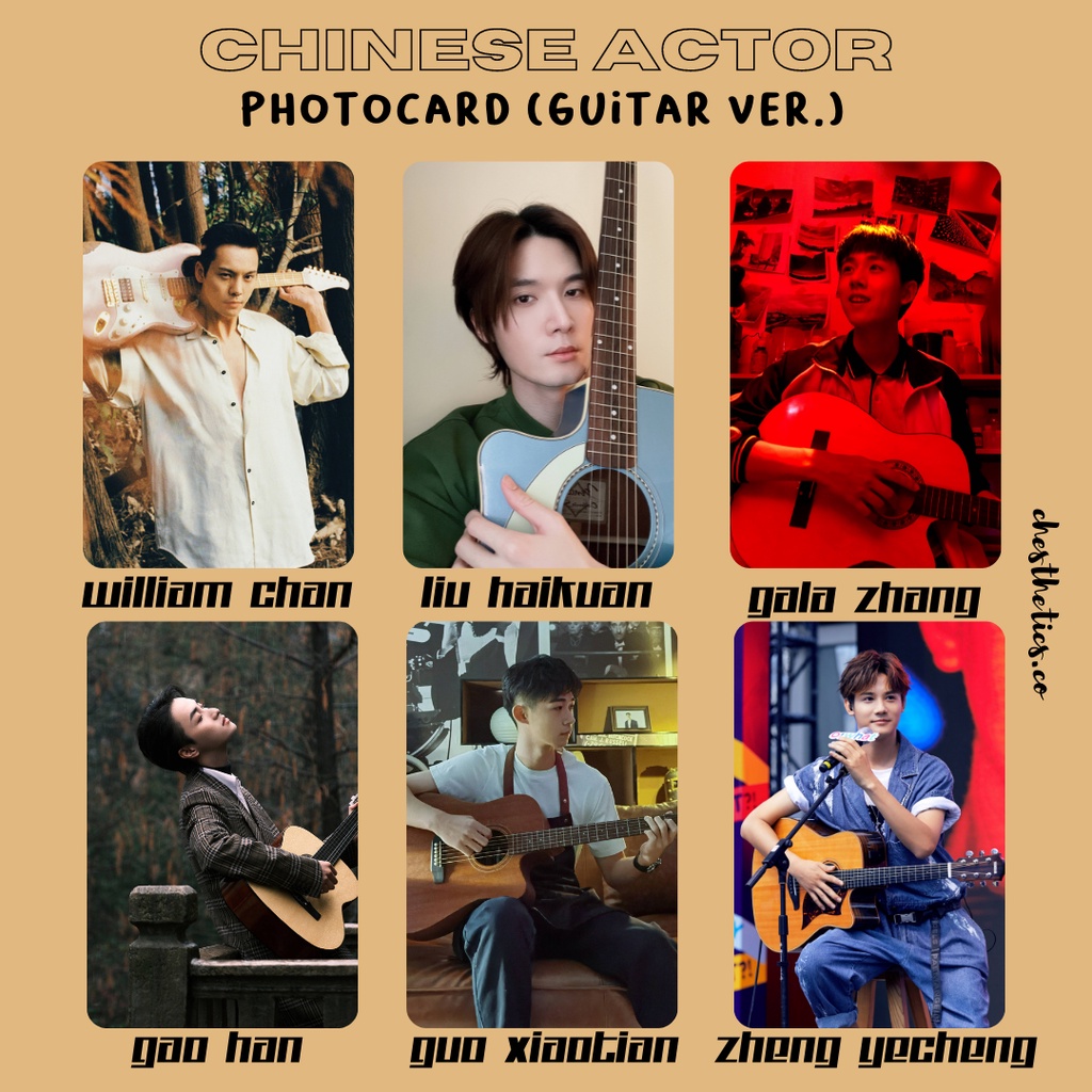 [ CHINA ACTOR ] Ảnh Card Bo Góc Diễn Viên Nam Trung Quốc - Chủ Đề Ảnh Guitar [ PHOTOCARD ]