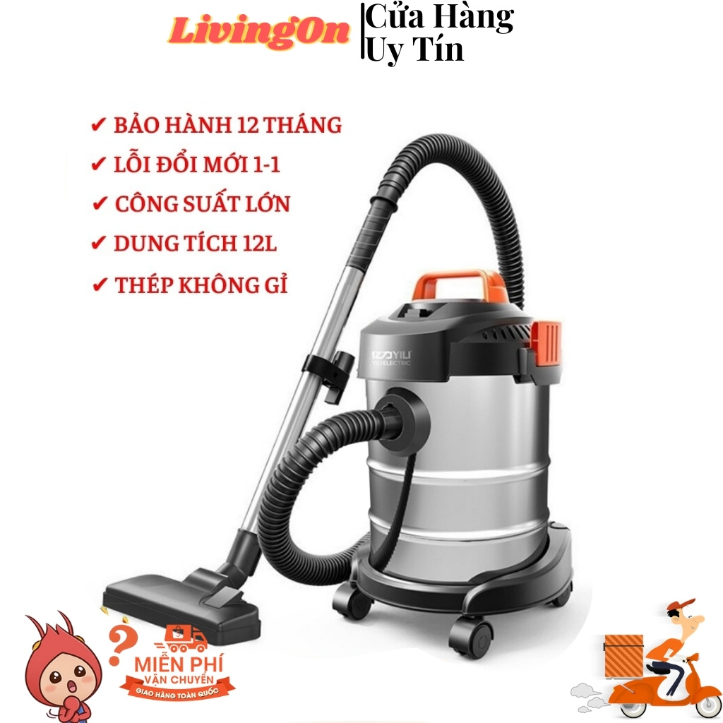 Máy Hút Bụi Công Nghiệp YILI ELICTRIC Cao Cấp Với Công Suất Lên Tới 1200W, Chứa Được 12L Nước